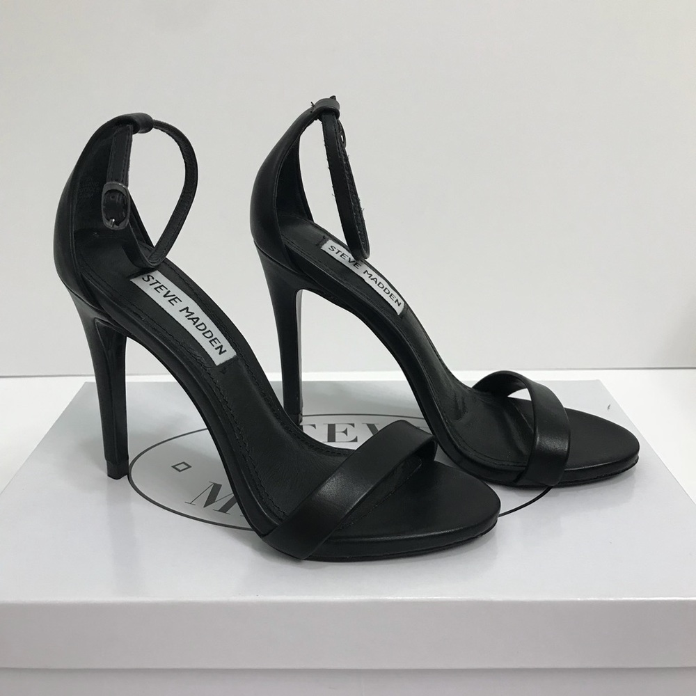 Steve Madden Stecy Ankle Strap Heel - Black 5